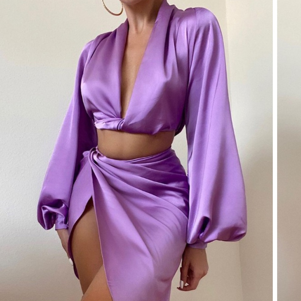 NWOT Lavender Two Piece Skirt Set